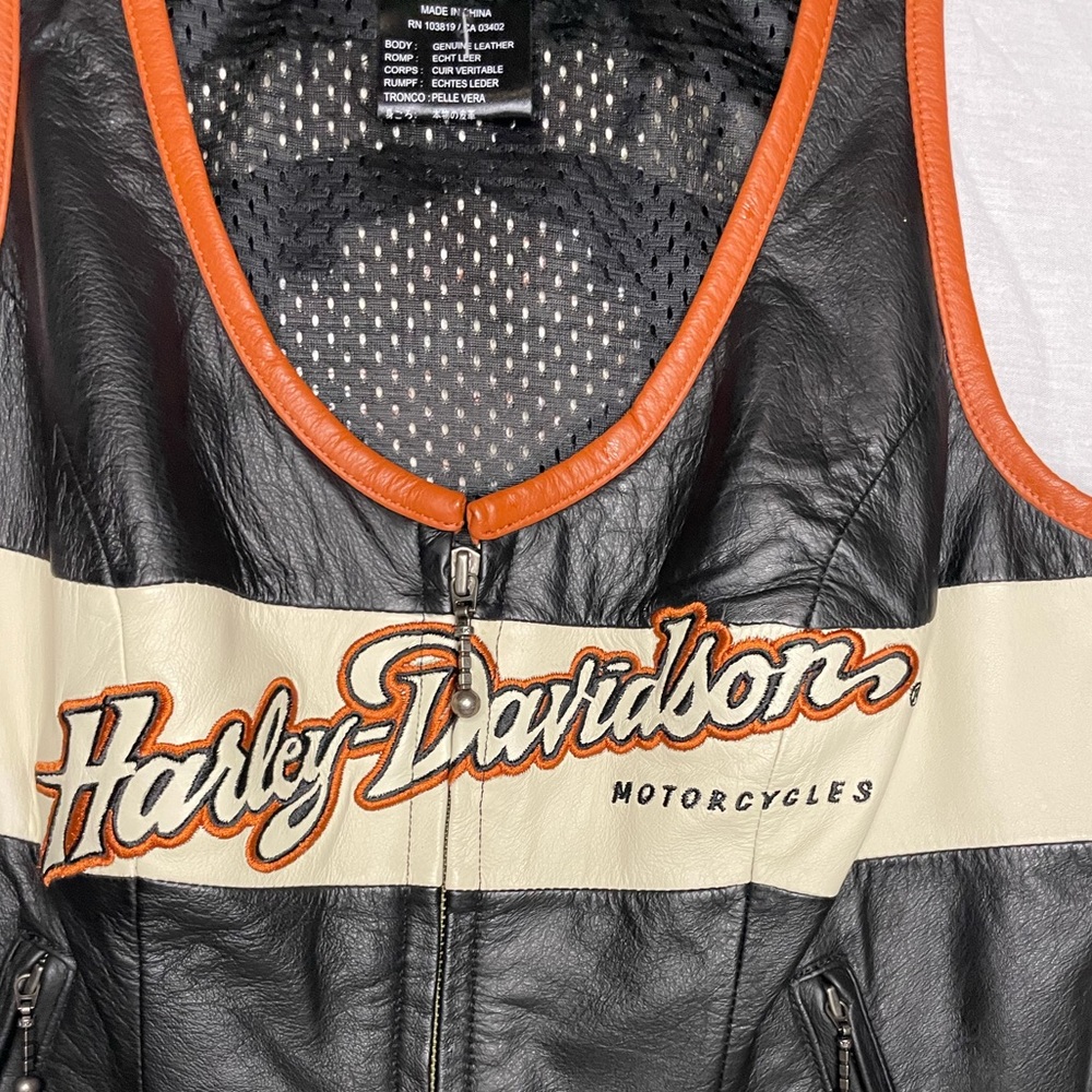 Harley Davidson motorcycle zip up leather vest